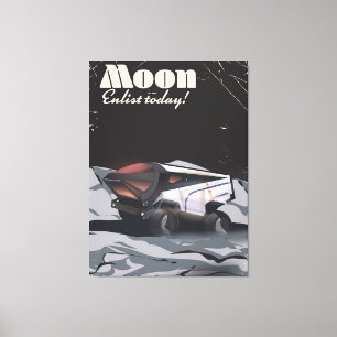 Mond - "Bewerben Sie sich heute" Sci-Fi-Plakat Leinwanddruck