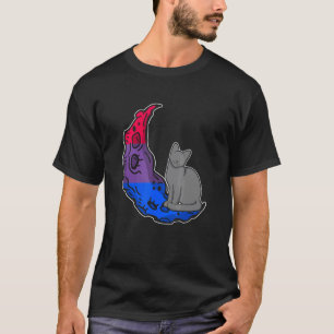 Mond Bisexuellen-Flagge Katze LGBTQ Sicherer Raum T-Shirt