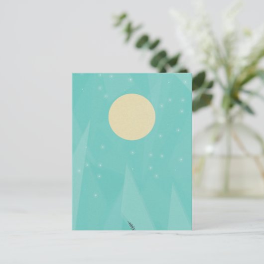 Mond-Blume Postkarte (Stehend Vorderseite)