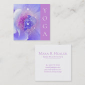 *~* Mond Closmic blaue Rosen-heilige Geometrie Quadratische Visitenkarte (Vorne/Hinten)