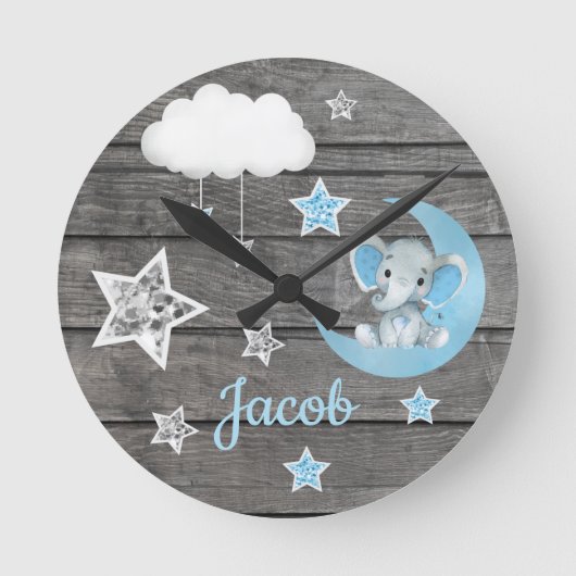 Mond, Cloud Wall Clock, rund, mittel Runde Wanduhr (Vorderseite)