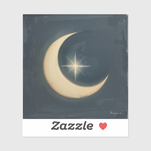Mond, der einen Stern wiegt 🌌🎨 Aufkleber (Blatt)