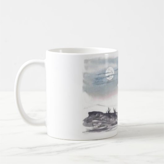 Mond, der Hase-Tasse anstarrt Kaffeetasse (Links)