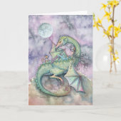 Mond, der Hexe-Drache-Fantasie-Kunst-Karte Karte (Gelbe Blume)
