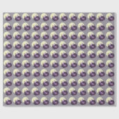 Mond, der lila Blumen-feenhaften Abends-Himmel Geschenkpapier (Flach)