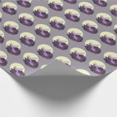 Mond, der lila Blumen-feenhaften Abends-Himmel Geschenkpapier (Ecke)