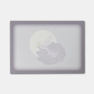 Mond, der lila Blumen-feenhaften Abends-Himmel Post-it Klebezettel