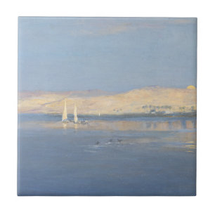 Mond, der über den Nil steigt Fliese