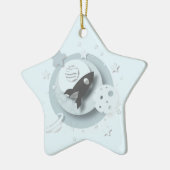 Mond "des Babys 1. Weihnachts" u. Stern-Dekoration Keramikornament (Links)