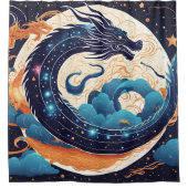 Mond-Drache-Duschvorhang Duschvorhang (Vorderseite)