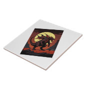 Mond-Drache. Fliese (Seite)