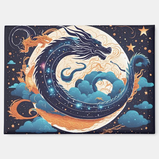 Mond-Drache-Magnet Magnet (Vorderseite)