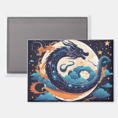 Mond-Drache-Magnet Magnet (Vorderseite/Rückseite)