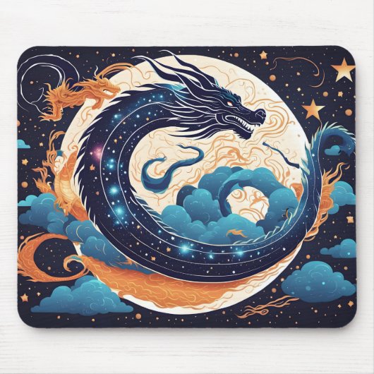 Mond-Drache-Mauspad Mousepad (Vorne)