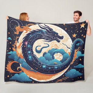 Mond-Drachen-Decke Fleecedecke