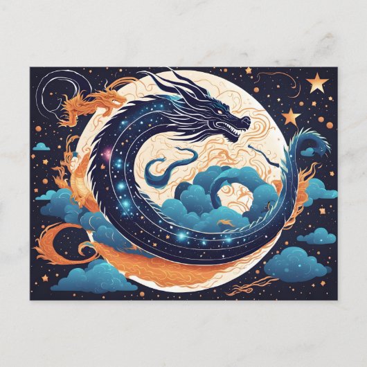 Mond-Drachen-Postkarte Postkarte (Vorderseite)