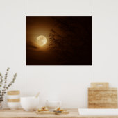 Mond durch die Bäume Poster (Küche)