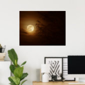 Mond durch die Bäume Poster (Heimbüro)