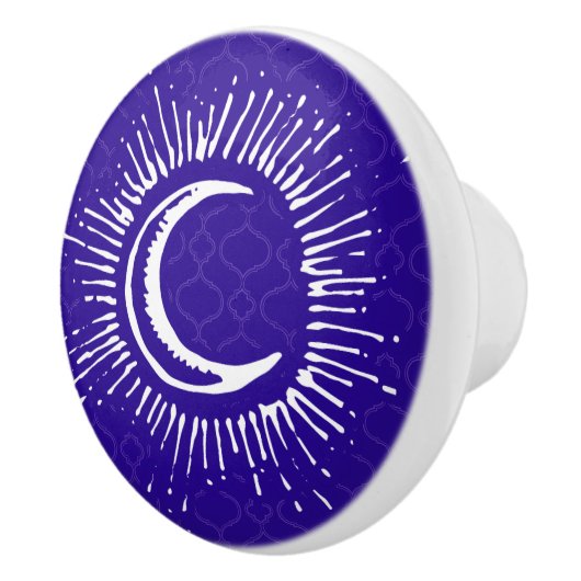 "Mond-" Fach-Griff-Zug (WH/BLU/PUR) Keramikknauf (Rechts)