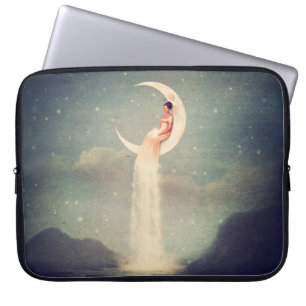 Mond-Fluss-Dame Laptopschutzhülle