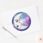 Mond-Frau Runder Aufkleber (Umschlag)