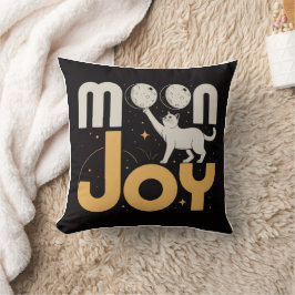 MOND FREUDE Minimalistischer Futuristischer Katze  Kissen