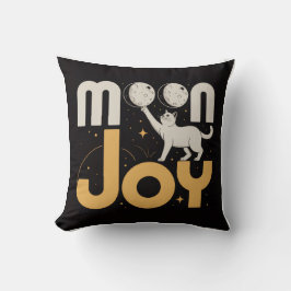 MOND FREUDE Minimalistischer Futuristischer Katze  Kissen