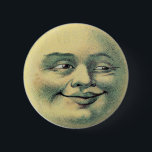 Mond-Gesicht Button<br><div class="desc">Hinterer Knopf des Flairs oder des Buttons mit einem Vintagen pic des Mondgesichtes.</div>