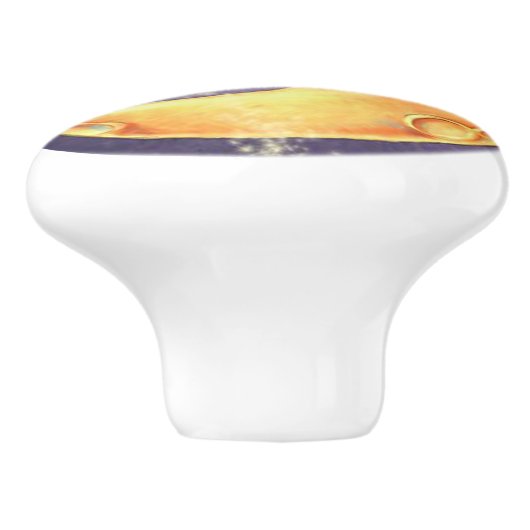 Mond-Gesichts-Tür-oder Fach-Züge Keramikknauf (Seitenansicht)