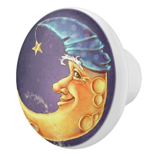 Mond-Gesichts-Tür-oder Fach-Züge Keramikknauf (Rechts)