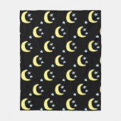 Mond Glow Throw Blanket (schwarz & weich gelb) Fleecedecke (Vorderseite)