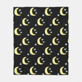 Mond Glow Throw Blanket (schwarz & weich gelb) Fleecedecke