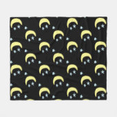 Mond Glow Throw Blanket (schwarz & weich gelb) Fleecedecke (Vorderseite (Horizontal))