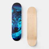 Mond-Glühen-Wolf-Skateboard Skateboard (Vorderseite)