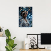 Mond Göttin Schwarzer Krebs Kunst Poster (Heimbüro)