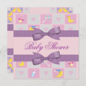 Mond, Hearts, & Baby Toys Girly Baby Shooter Einladung (Vorne/Hinten)