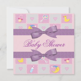 Mond, Hearts, & Baby Toys Girly Baby Shooter Einladung