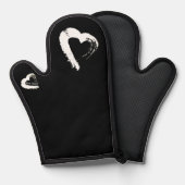 Mond Herz Ofenhandschuh (Vorderseite/Rückseite)