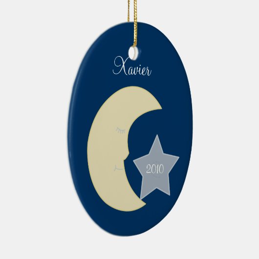 MOND himmlische personalisierte Keramik Ornament (Rechts)