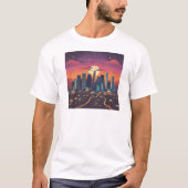 Mond hinter der Stadt T-Shirt (Vorderseite)