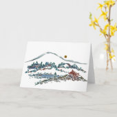 Mond im Juni, Sumi-e in der Farbe Karte (Gelbe Blume)