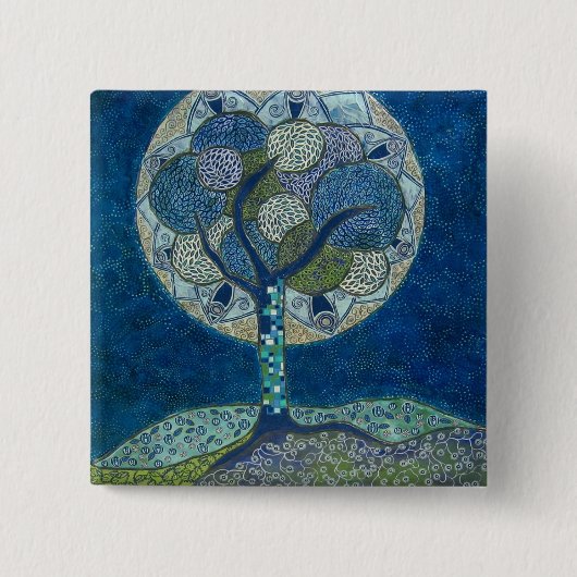 Mond im Knopf der Blüte (Malerei) Button (Vorderseite)