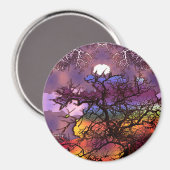 Mond in den Bäumen....... Magnet (Vorderseite/Rückseite)