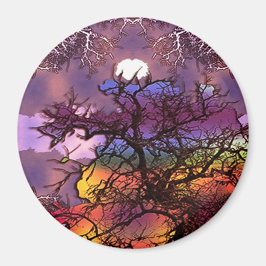 Mond in den Bäumen....... Magnet (Vorne)