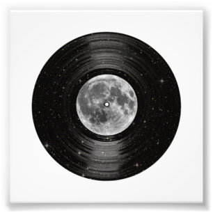 Mond in Raum-Vinyl-LP-Aufzeichnung Fotodruck