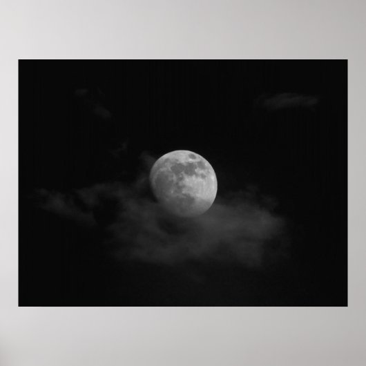 Mond in Wolken Poster (Vorne)