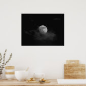 Mond in Wolken Poster (Küche)