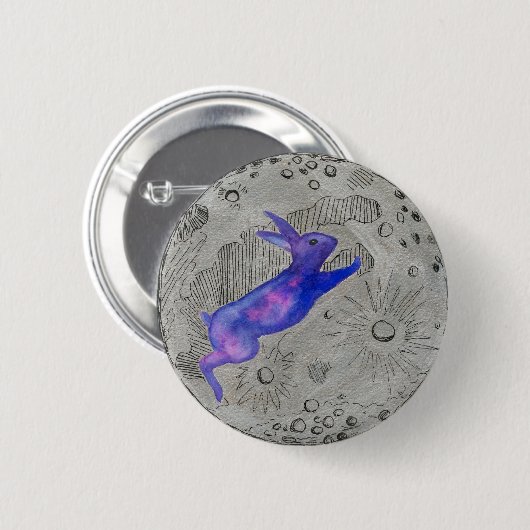 Mond-Kaninchen Button (Vorne & Hinten)