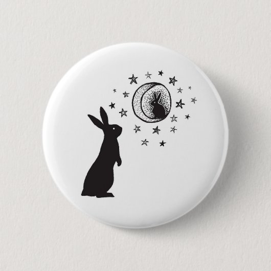 Mond-Kaninchen - Knopf Button (Vorderseite)
