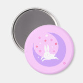 Mond-Kaninchen-Magnet Magnet (Vorderseite/Rückseite)